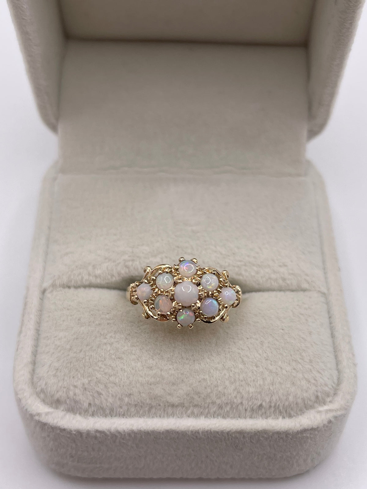 9ct gold opal cluster ring