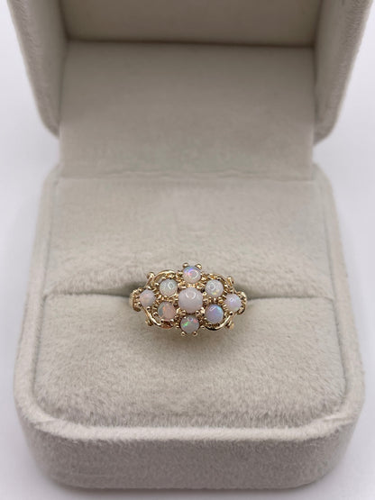 9ct gold opal cluster ring