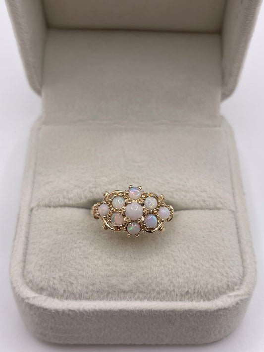 9ct gold opal cluster ring
