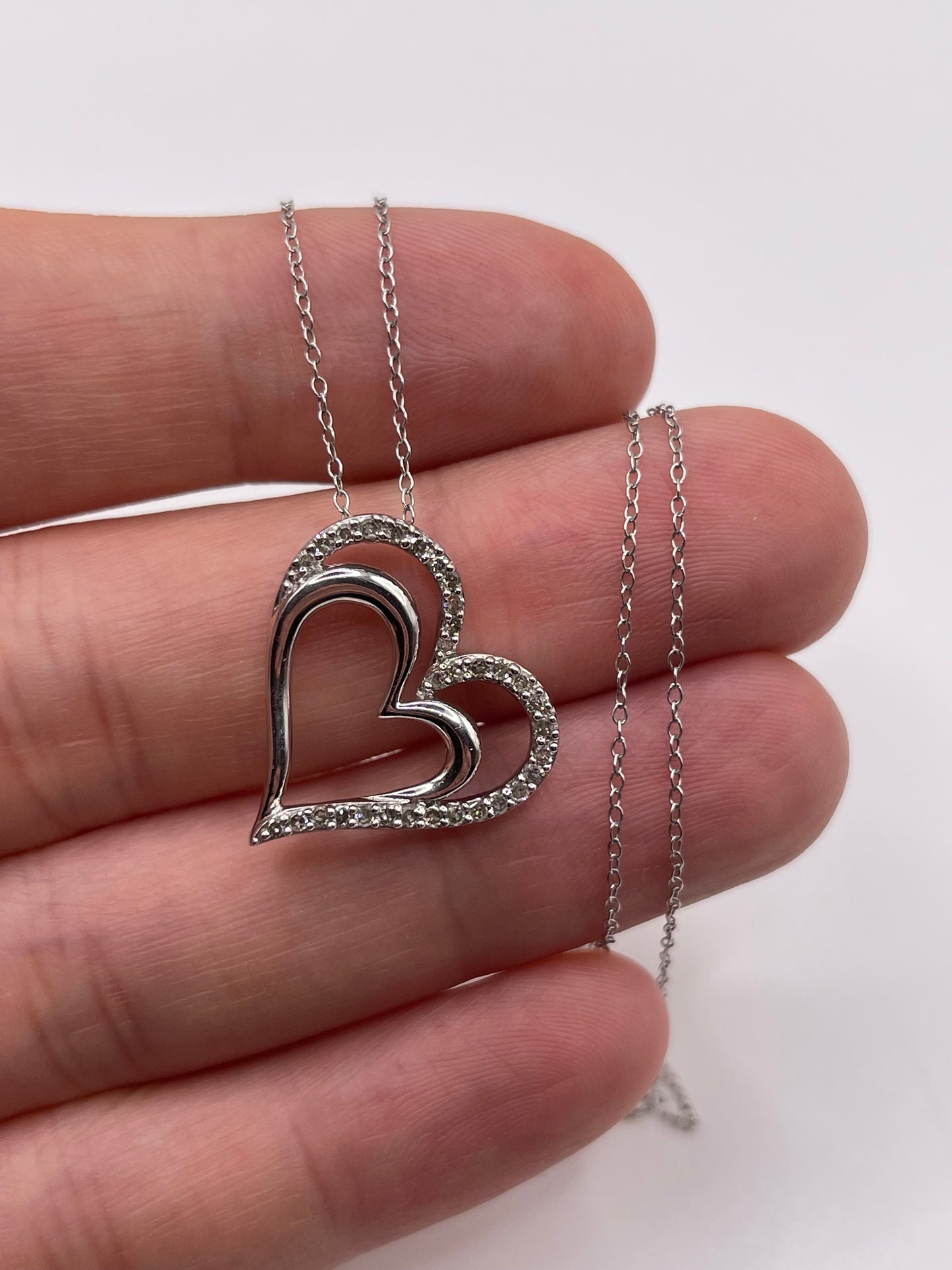 Silver diamond necklace