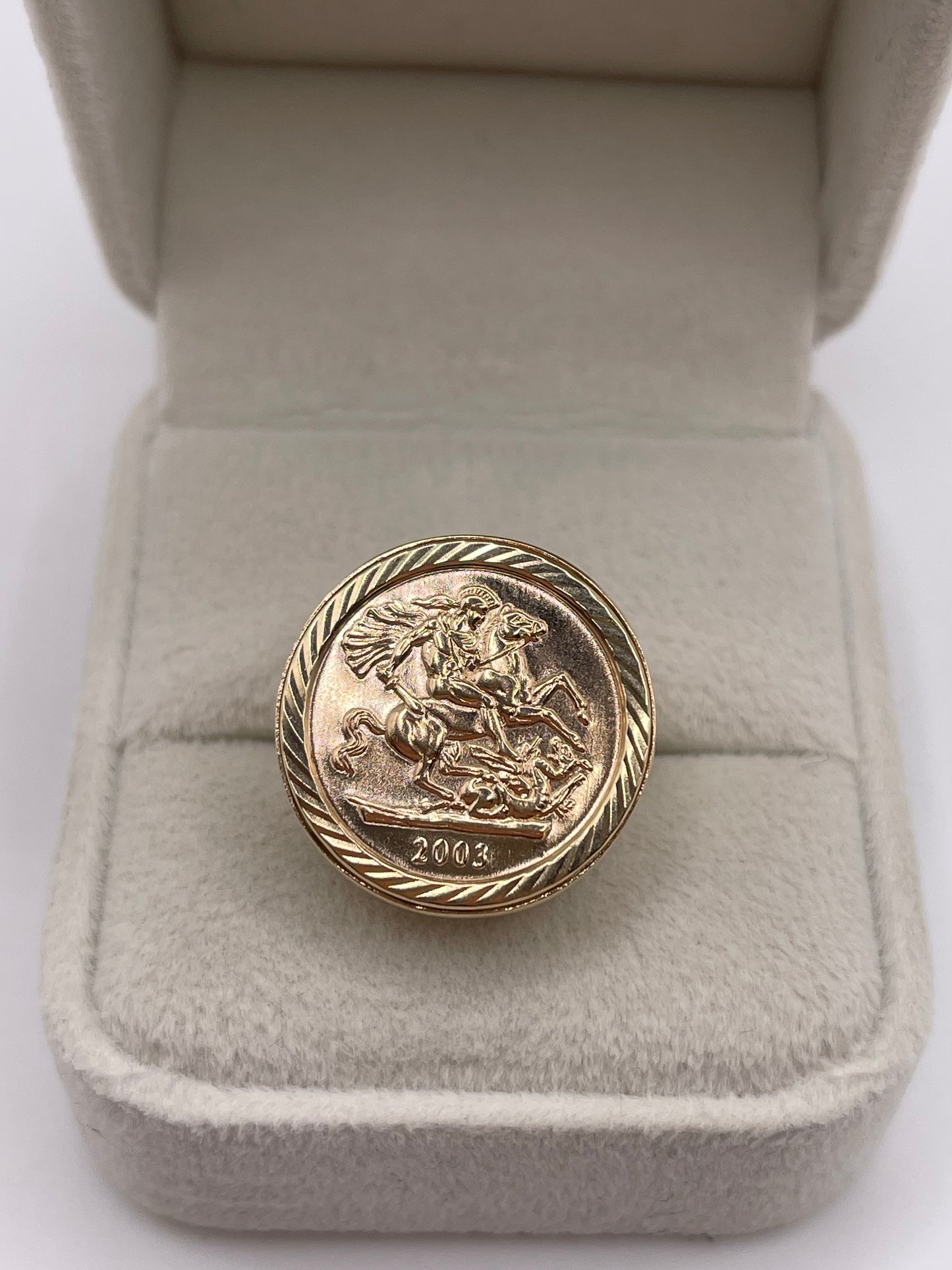 9ct gold st George medallion ring