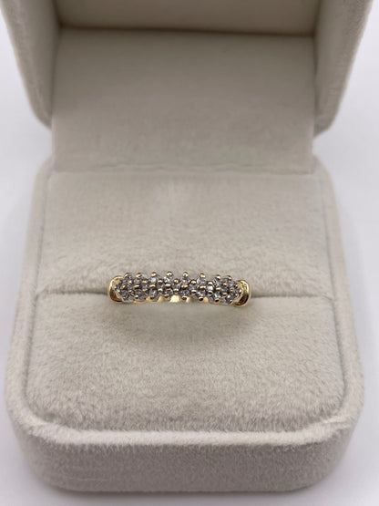 9ct gold diamond cluster ring
