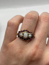 Load image into Gallery viewer, 9ct gold opal and ruby ring
