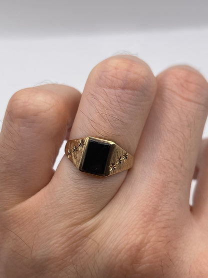 9ct gold onyx signet ring