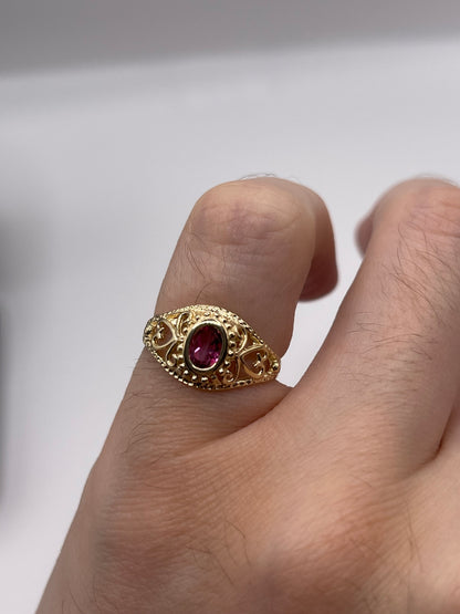 9ct gold pink topaz ring
