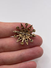 Load image into Gallery viewer, 9ct gold garnet and pearl star brooch
