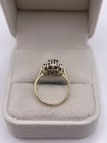 9ct gold sapphire and diamond ring