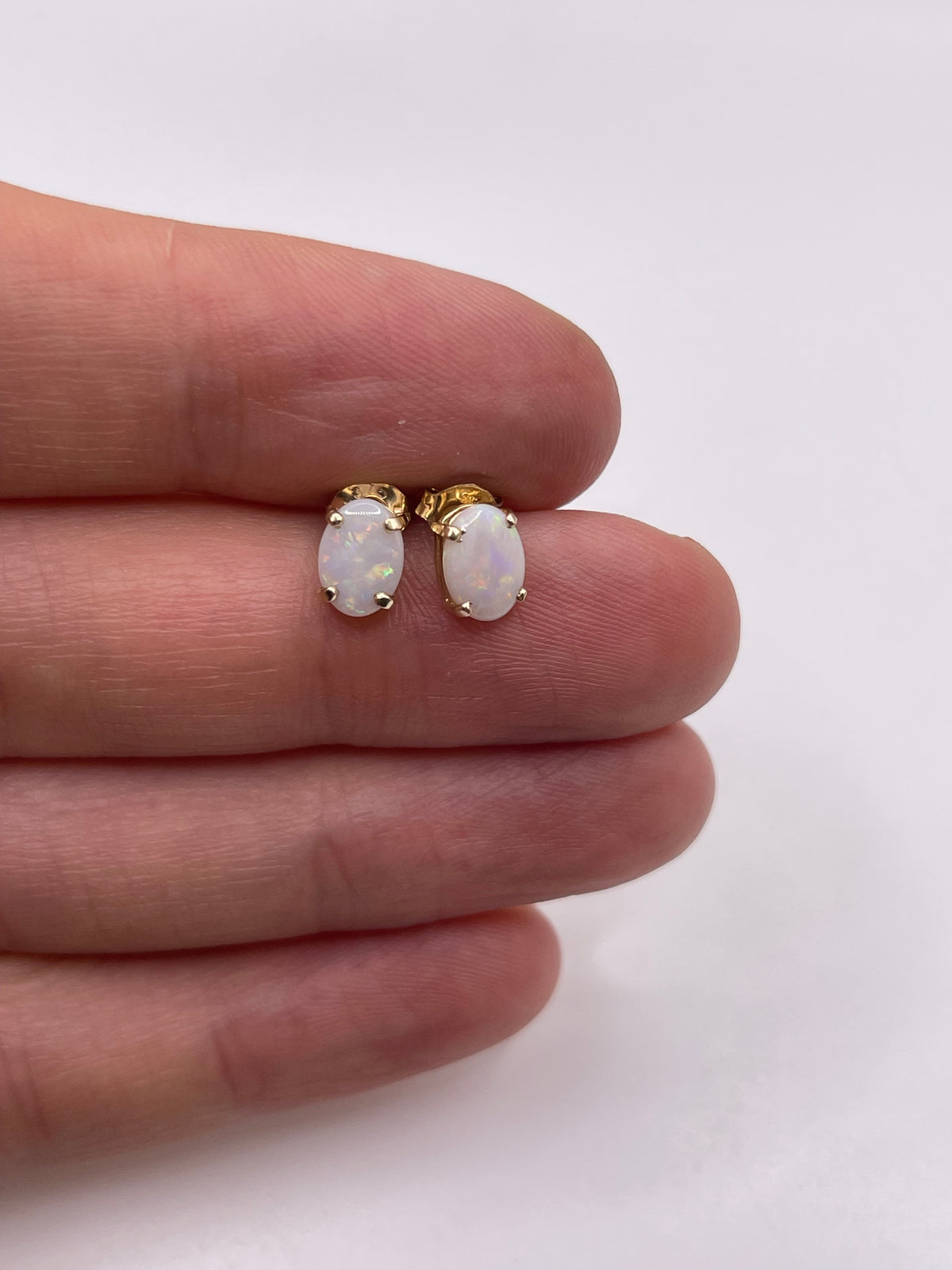 9ct gold opal earrings