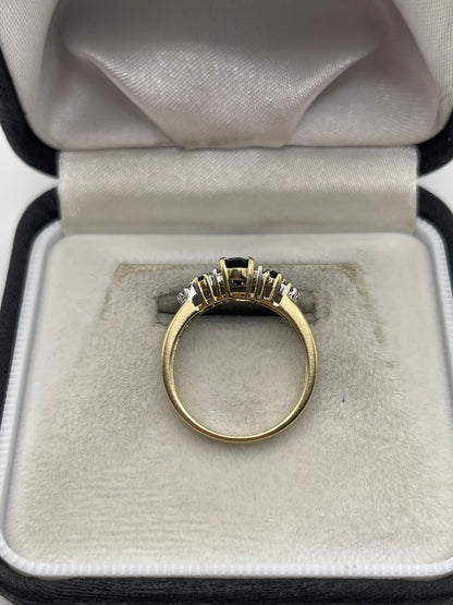 9ct gold sapphire and diamond ring