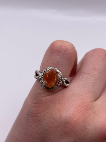 Silver gemstone ring
