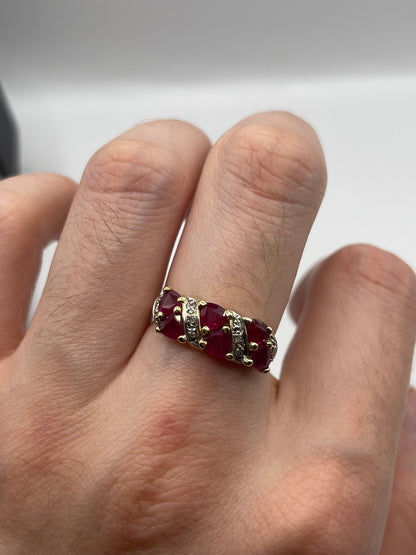 9ct gold ruby and diamond ring