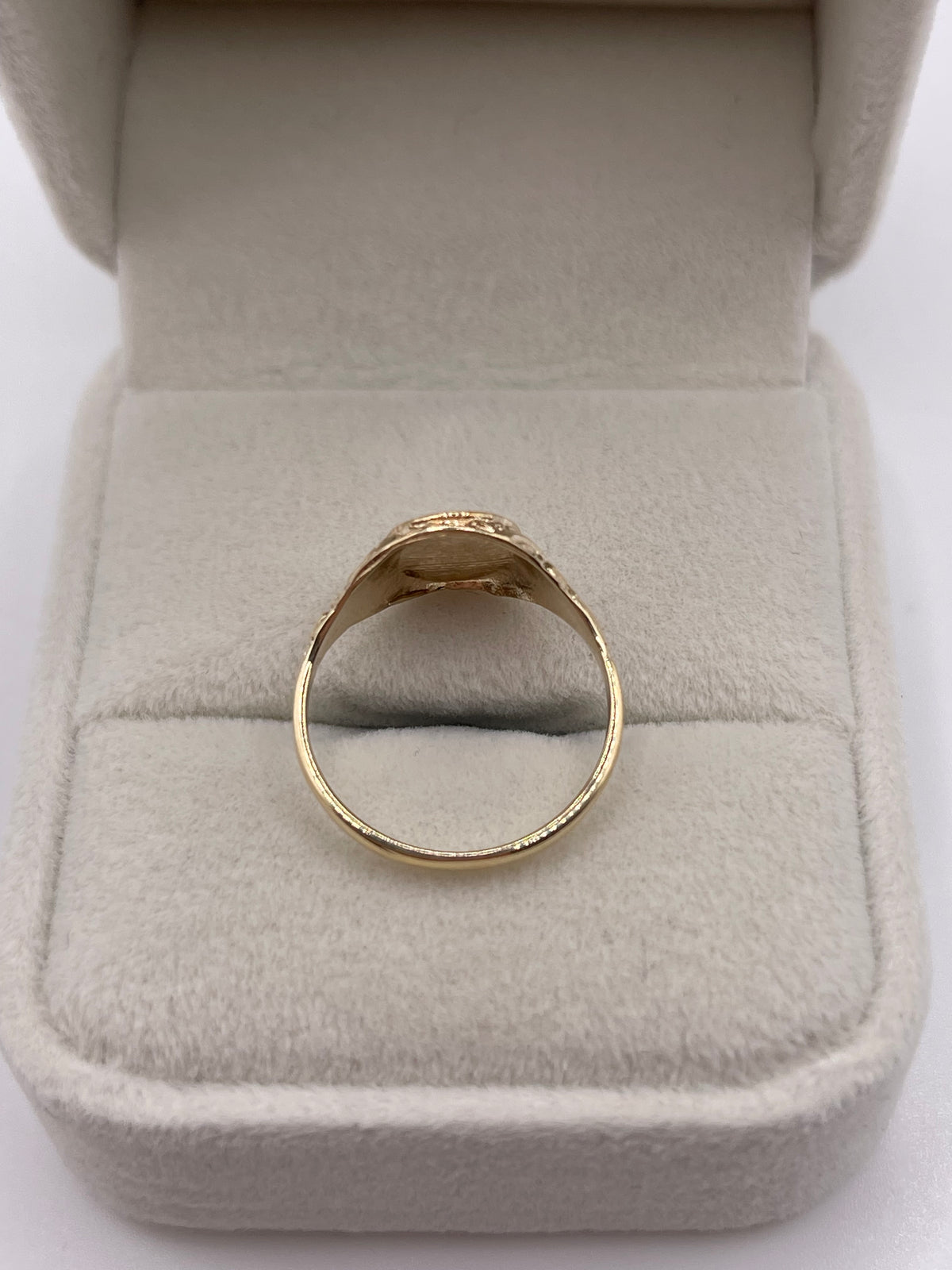 9ct gold enamel harp ring