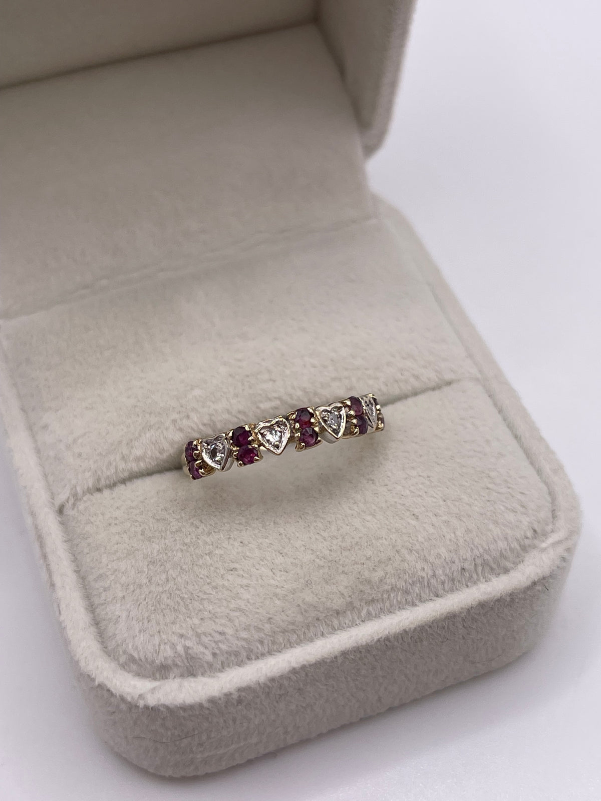 9ct gold ruby and diamond ring