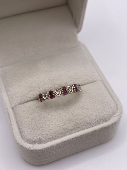 9ct gold ruby and diamond ring