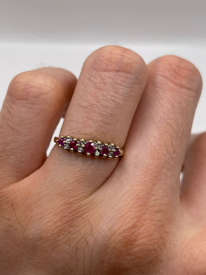 9ct gold ruby and diamond ring