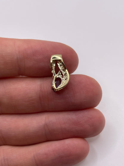 9ct gold tanzanite and diamond pendant