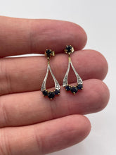 Load image into Gallery viewer, 9ct gold sapphire and diamond earrings
