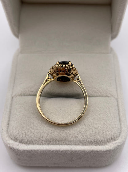 9ct gold garnet cluster ring