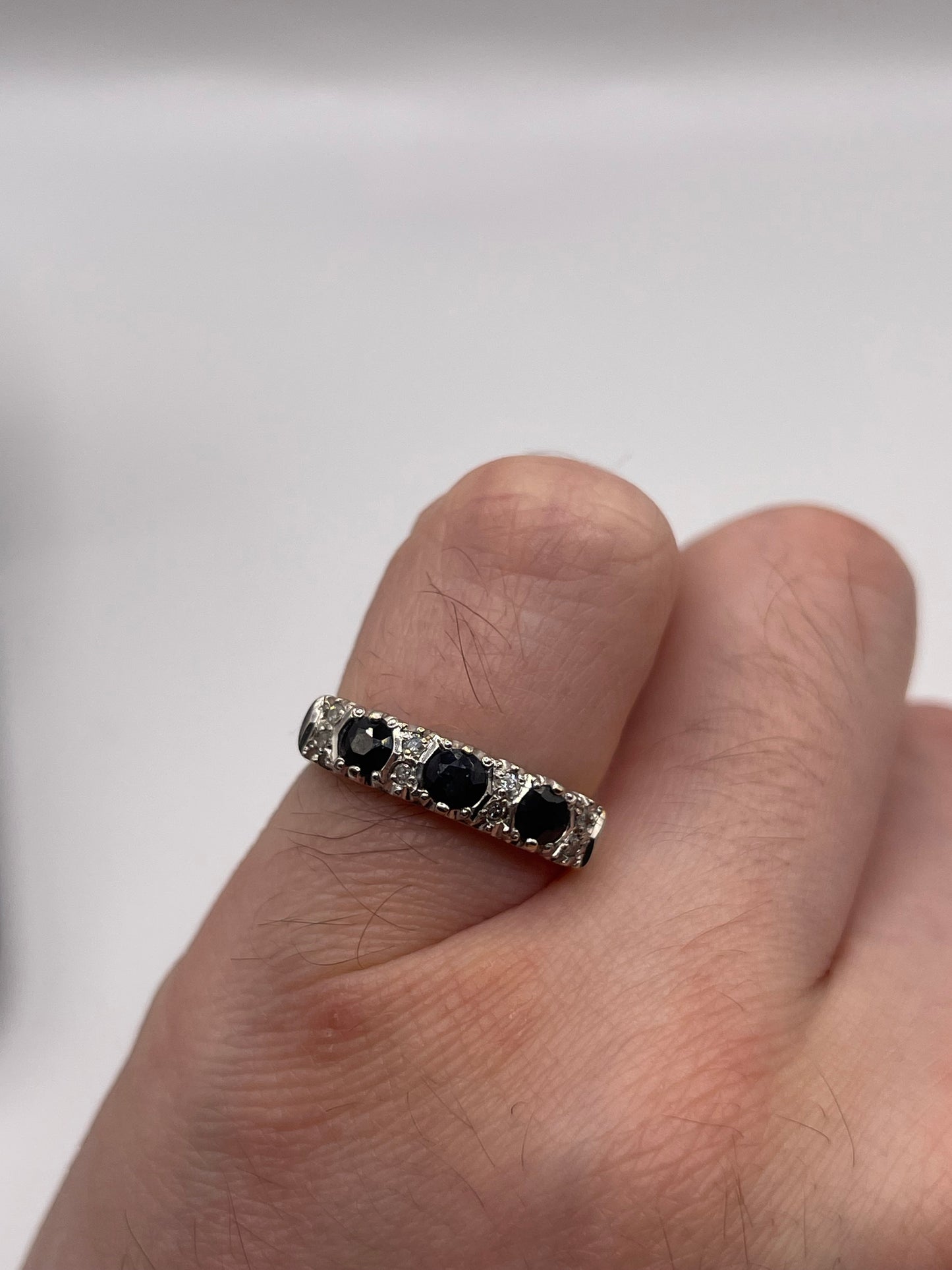 9ct gold sapphire and diamond ring