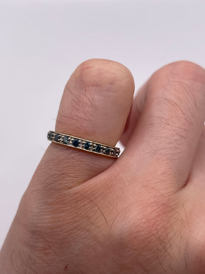 9ct gold blue diamond eternity ring
