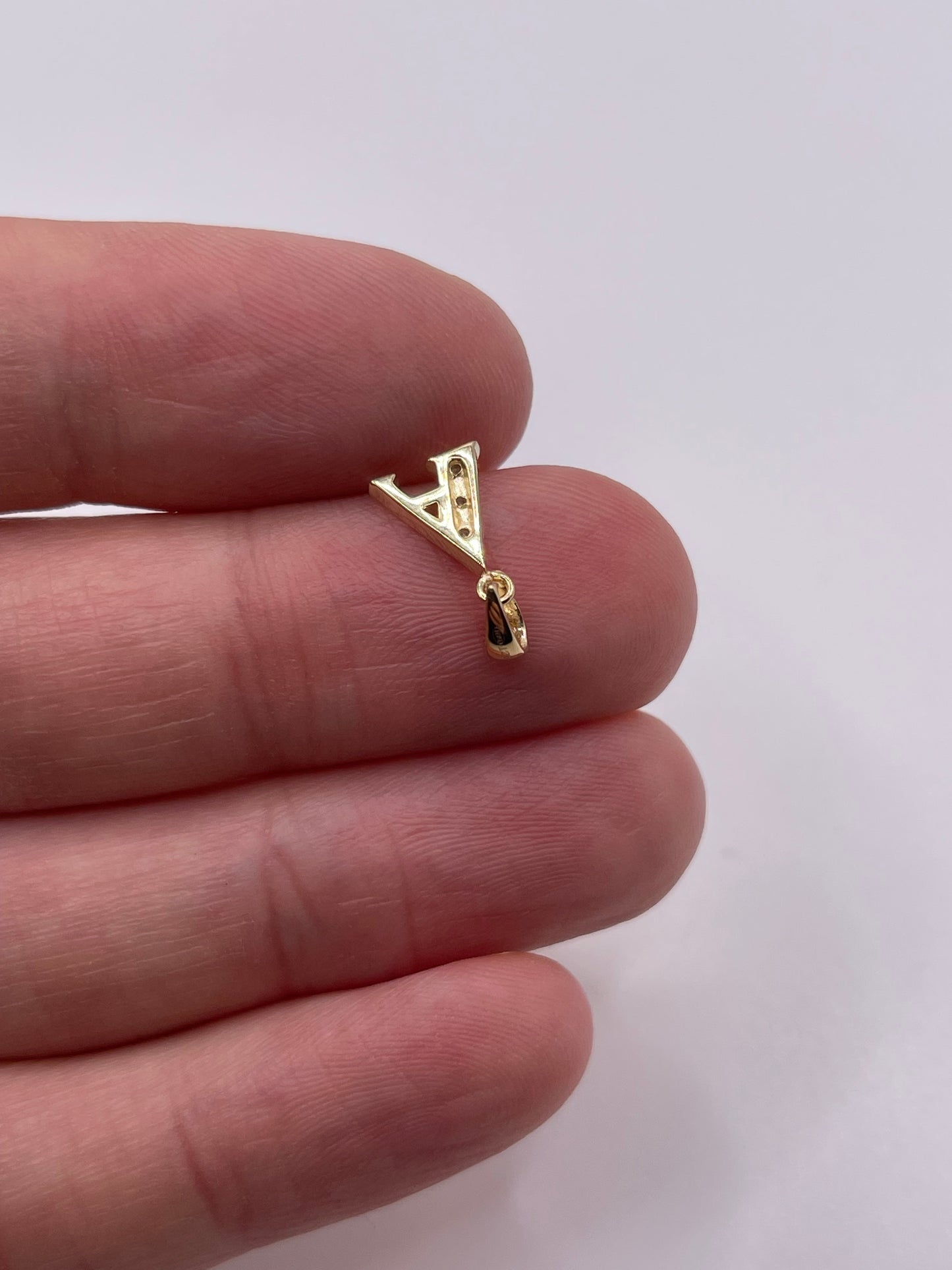 9ct gold diamond initial A pendant