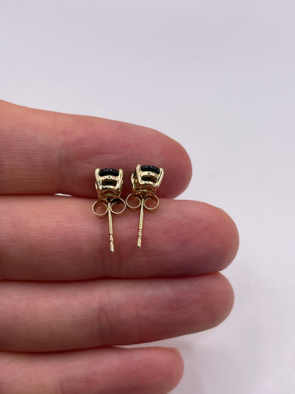 9ct gold diopside earrings