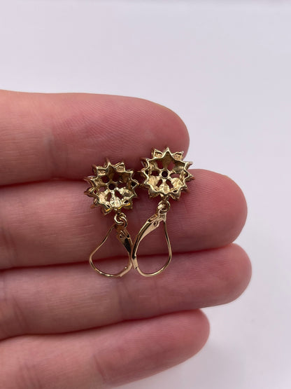 9ct gold opal and ruby earrings