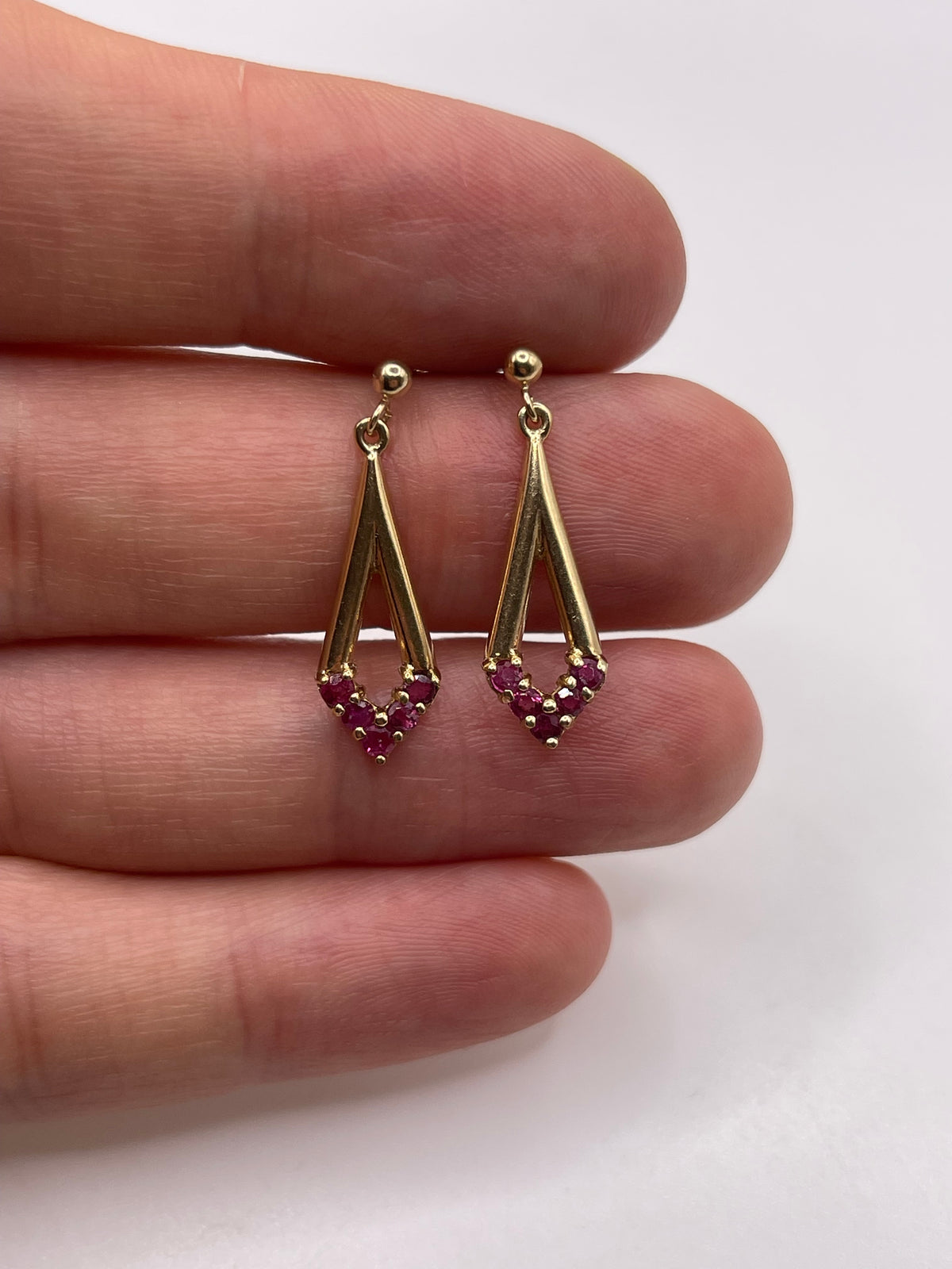 9ct gold ruby earrings