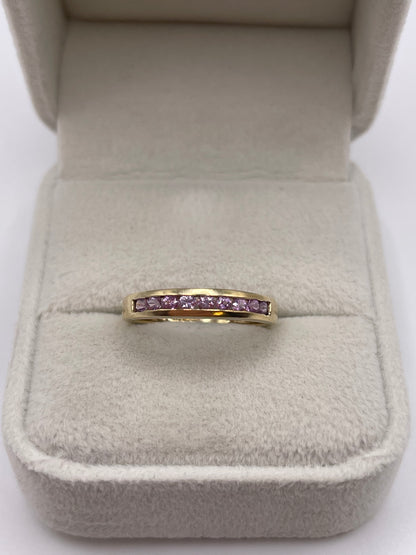 9ct gold pink sapphire ring