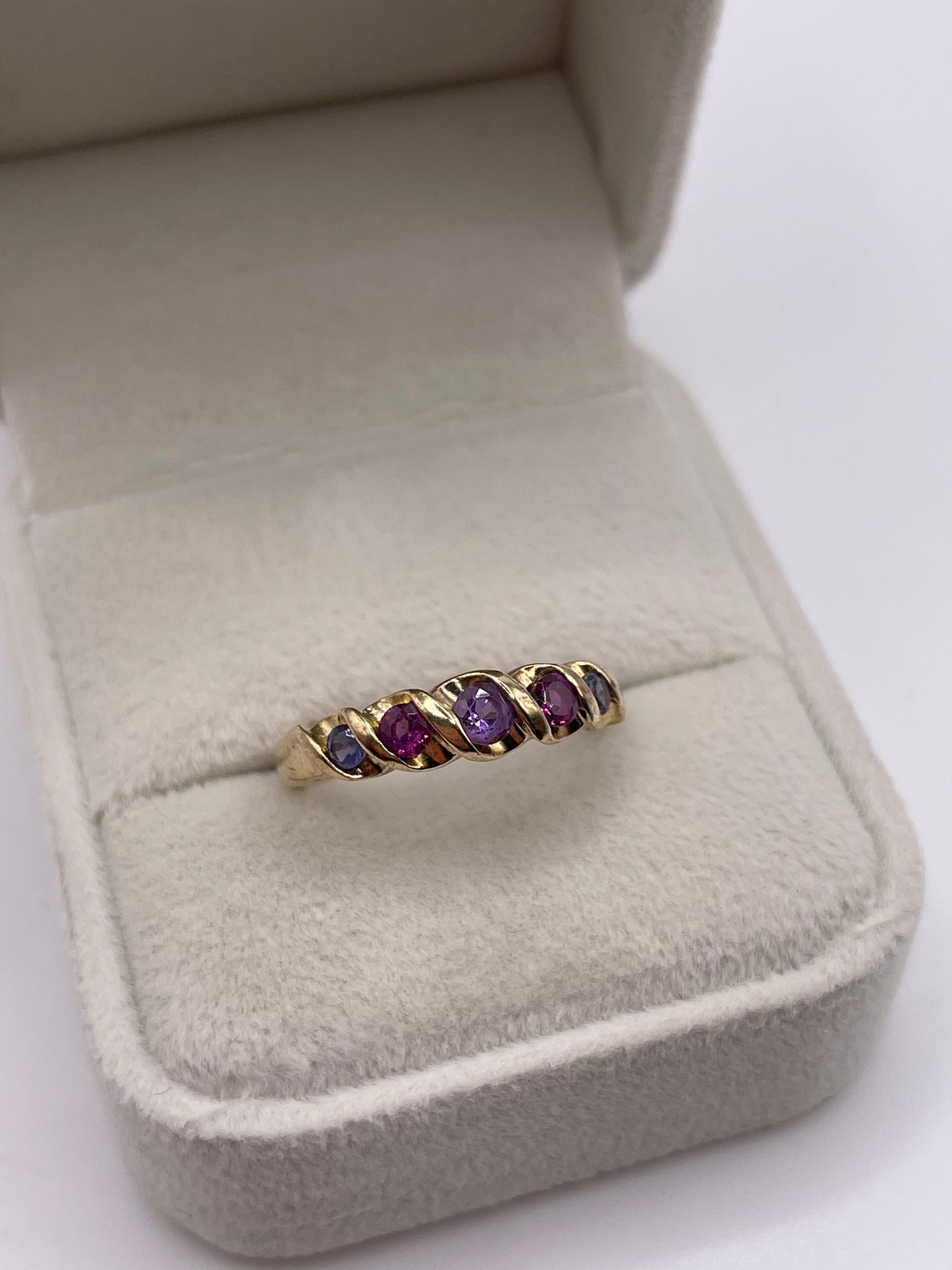 9ct gold multi gemstone ring