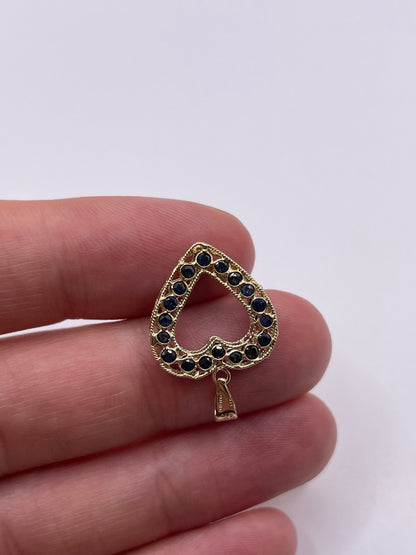 9ct gold sapphire heart pendant