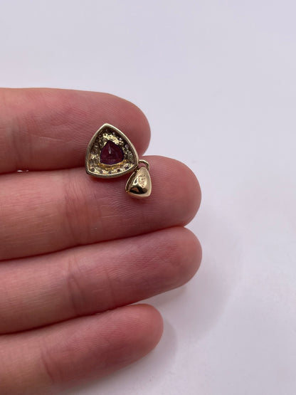 9ct gold amethyst and diamond pendant