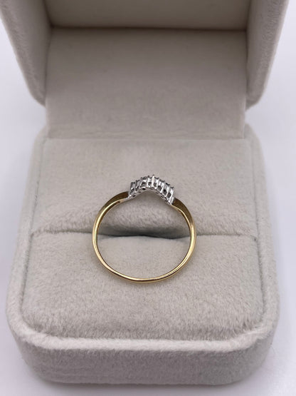 9ct gold diamond wishbone ring