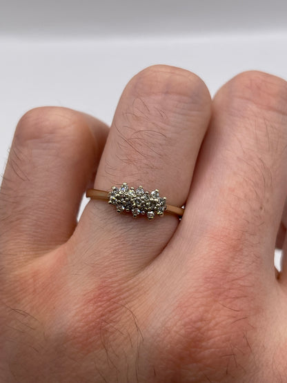 9ct gold diamond cluster ring