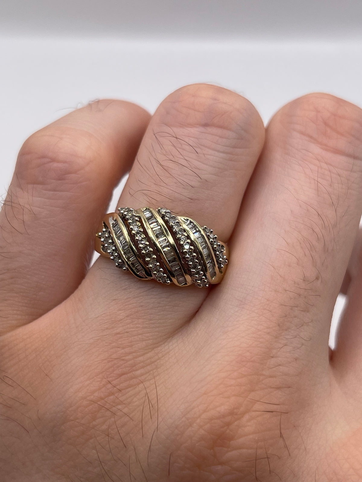 9ct gold diamond cluster ring