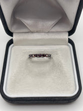 Load image into Gallery viewer, 9ct white gold red diamond ring
