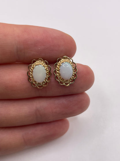 9ct gold opal earrings