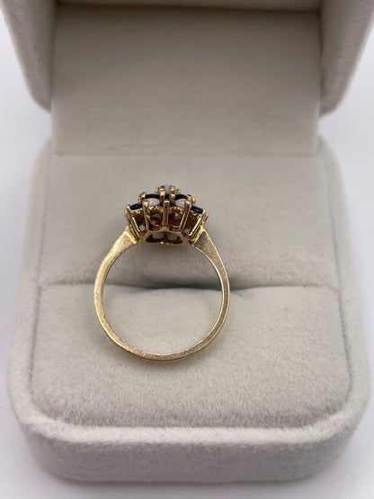 9ct gold opal and sapphire ring