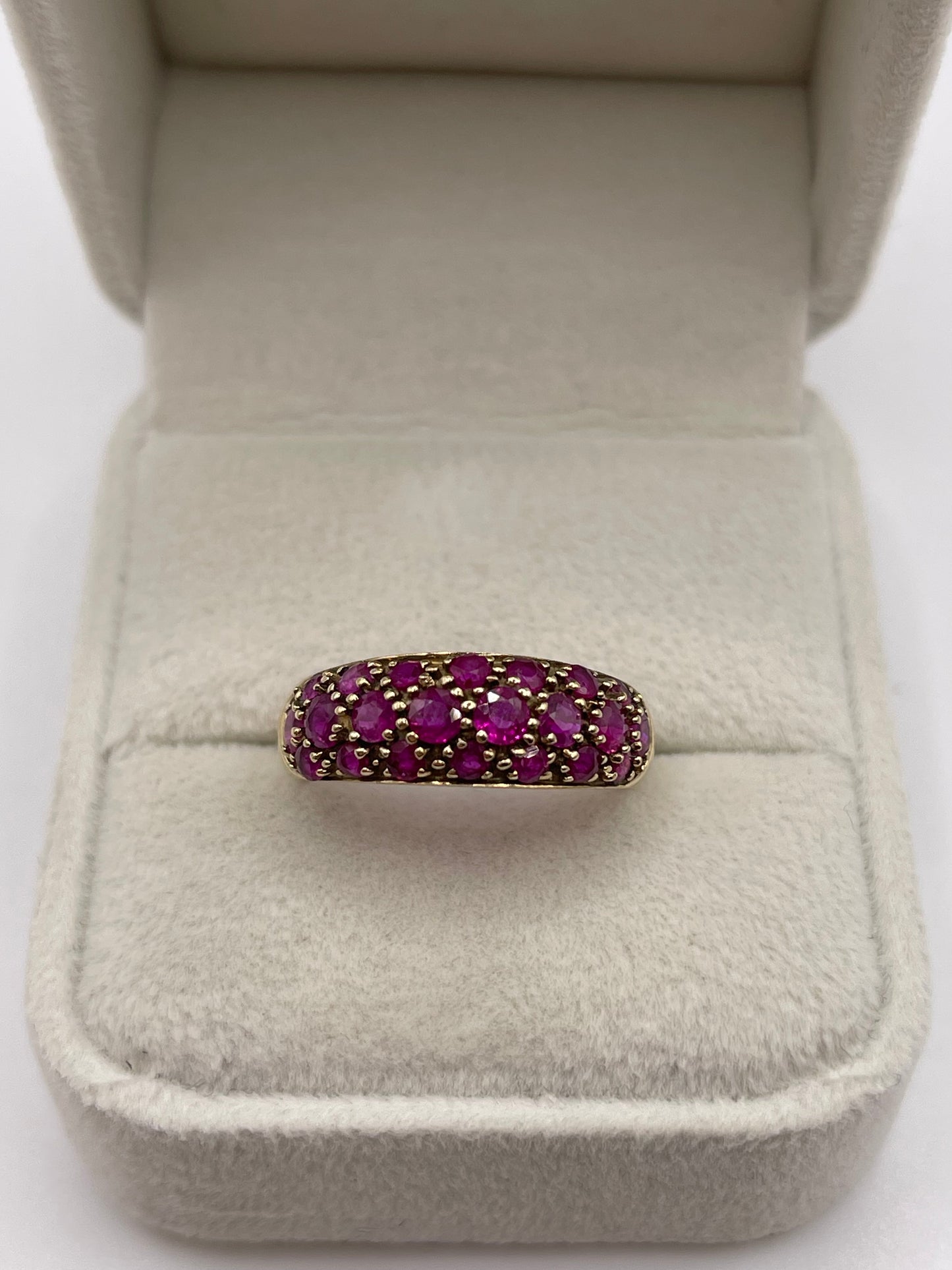 9ct gold ruby cluster ring