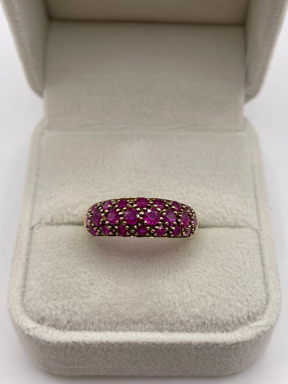 9ct gold ruby cluster ring