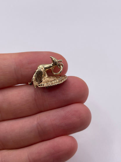9ct gold peacock charm