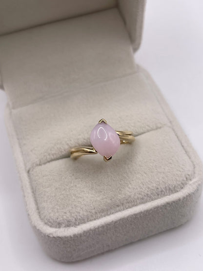 9ct gold pink opal ring