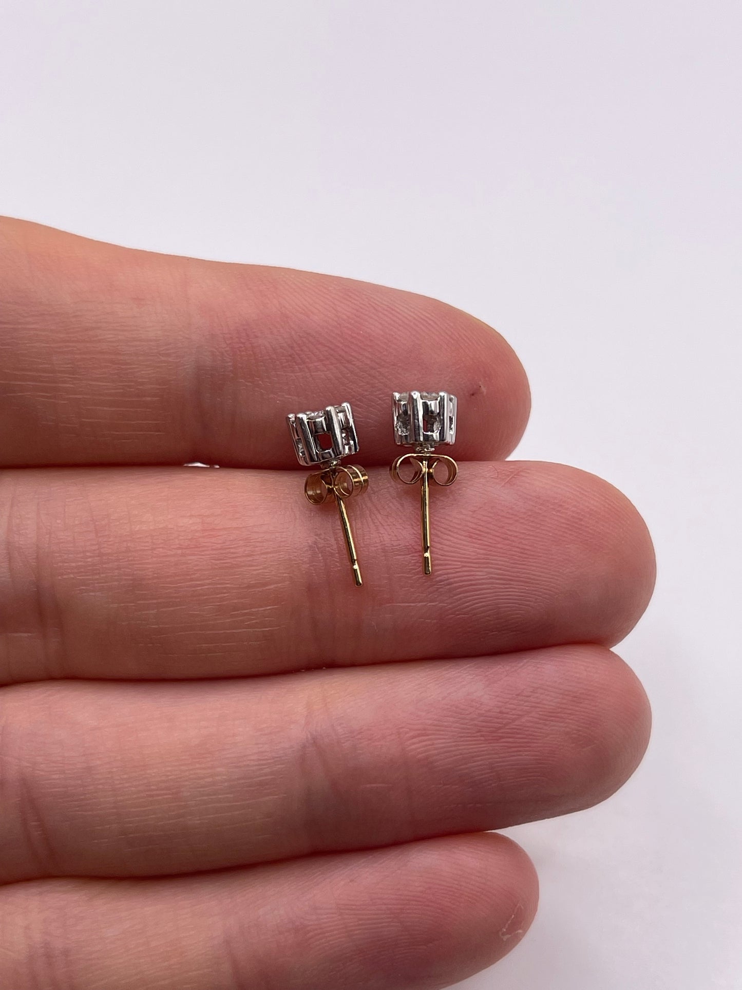 9ct gold diamond earrings