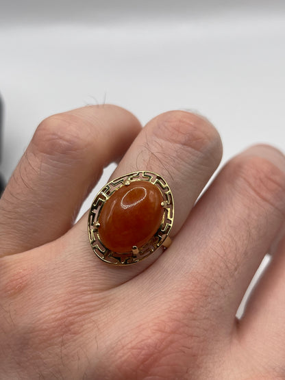 14ct gold jade ring