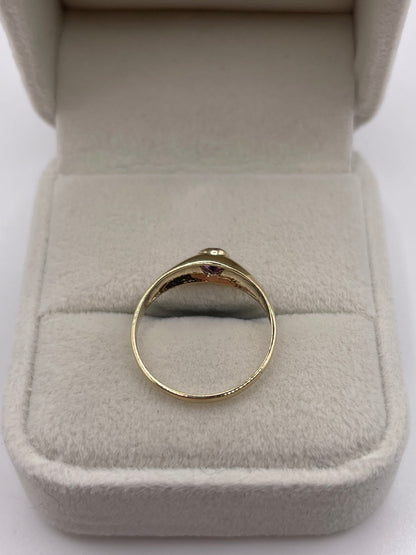 9ct gold amethyst gypsy ring