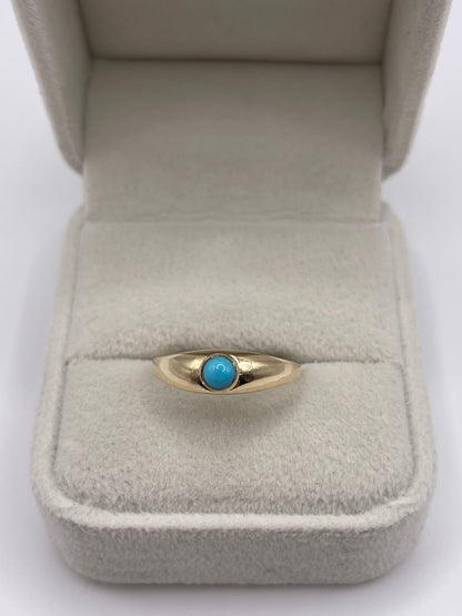9ct gold turquoise gypsy ring