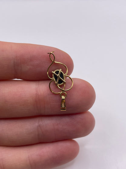 9ct gold black opal triplet pendant