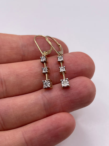 9ct gold diamond earrings
