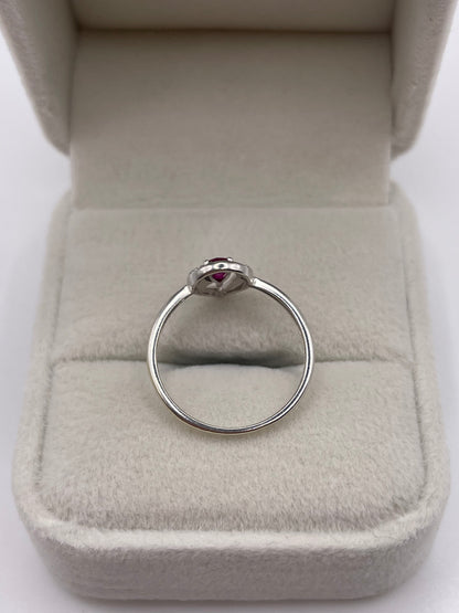 9ct white gold ruby and diamond ring
