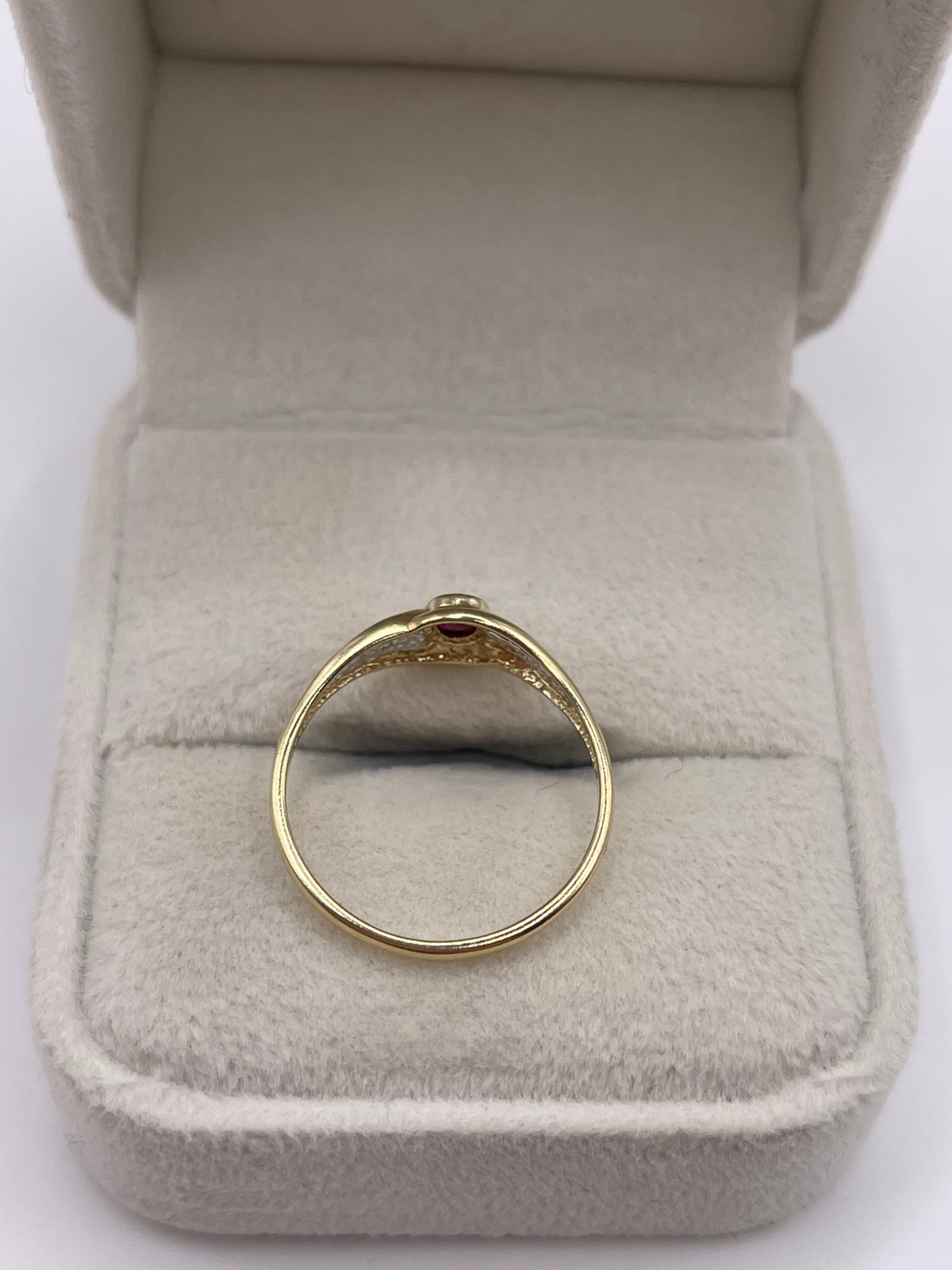 9ct gold ruby and diamond ring